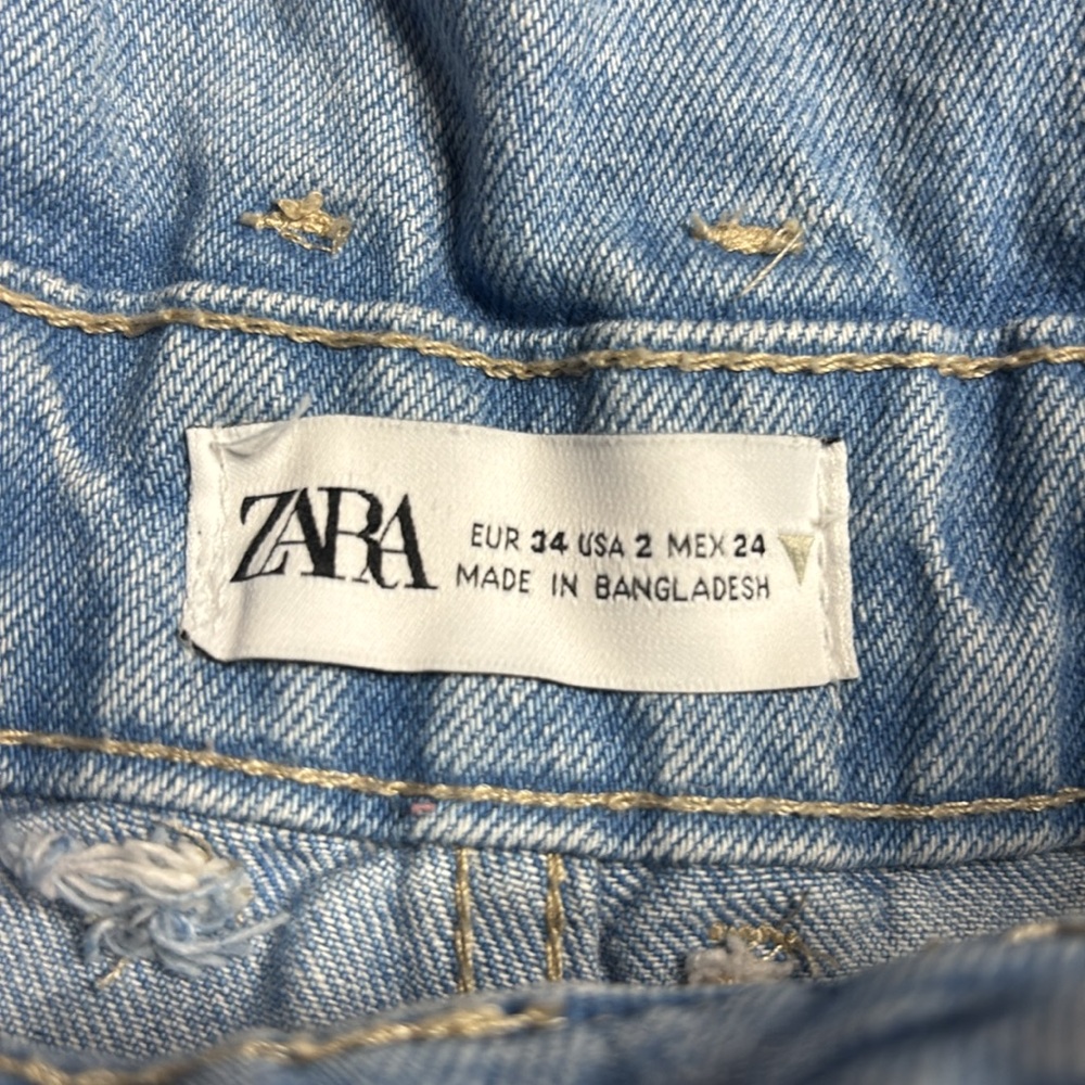 Zara | Light High Rise Paperbag Fit Jean Shorts | Classic Throwback Style | Sz 2 - Picture 5 of 10